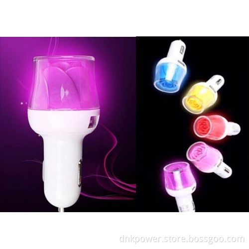 Rose Dual USB Car Charger Plates Wholesale with IC for Tablet